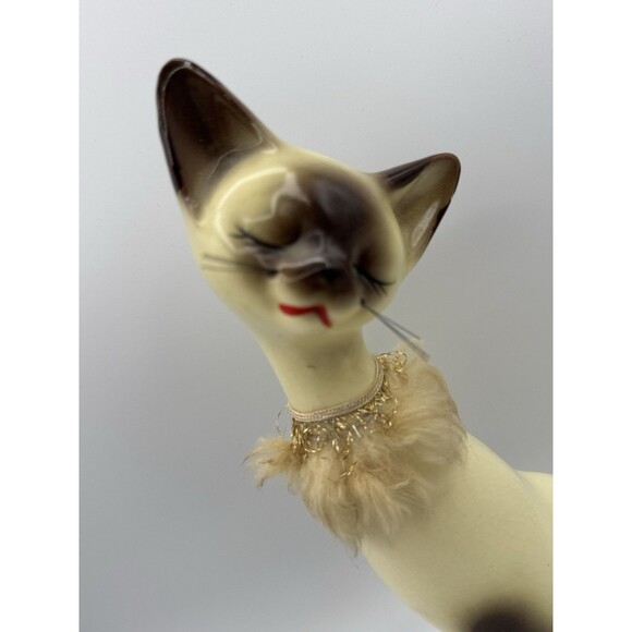 Vintage 1950s MCM Fancy Siamese Kitty Figurine Made In Japan - Picture 13 of 16